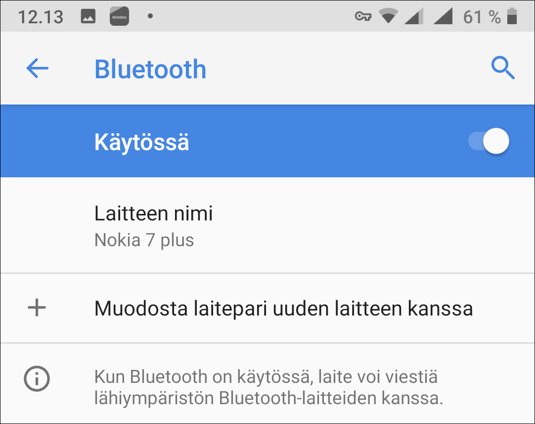 Ota bluetooth käyttöön Android-puhelimessa