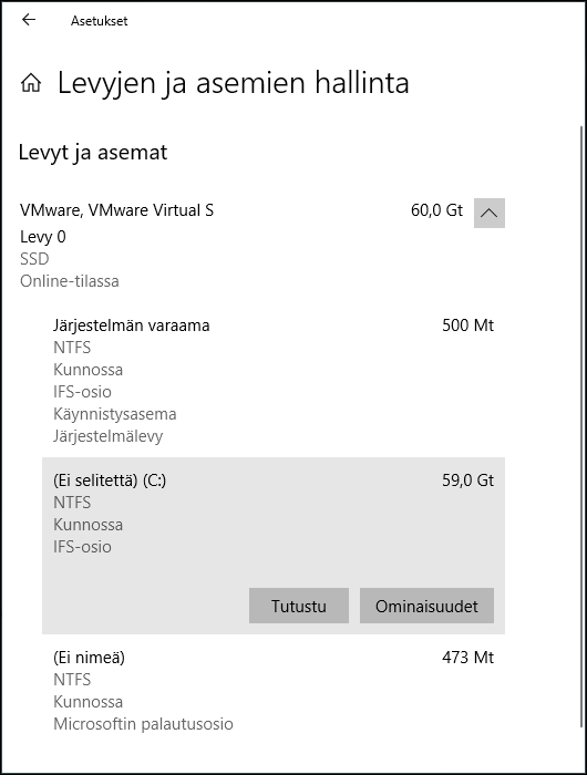 Windows 10:n Levynhallinta