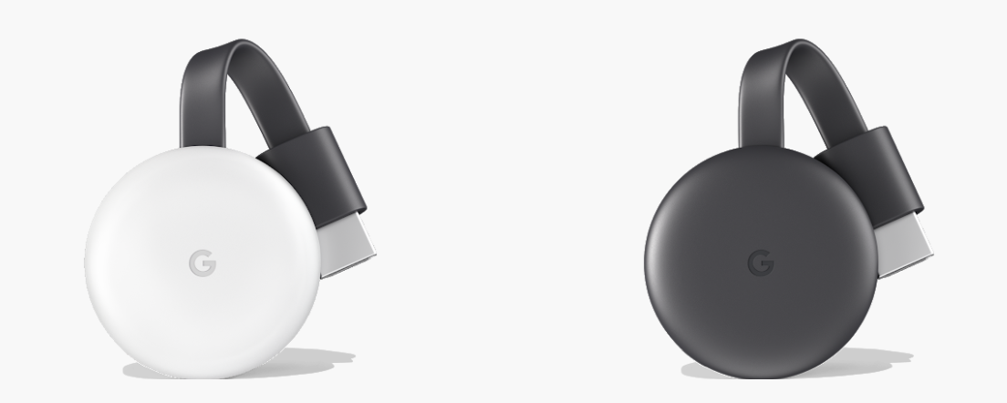 Google Chromecast. 3. sukupolvi, vaalean harmaa ja musta