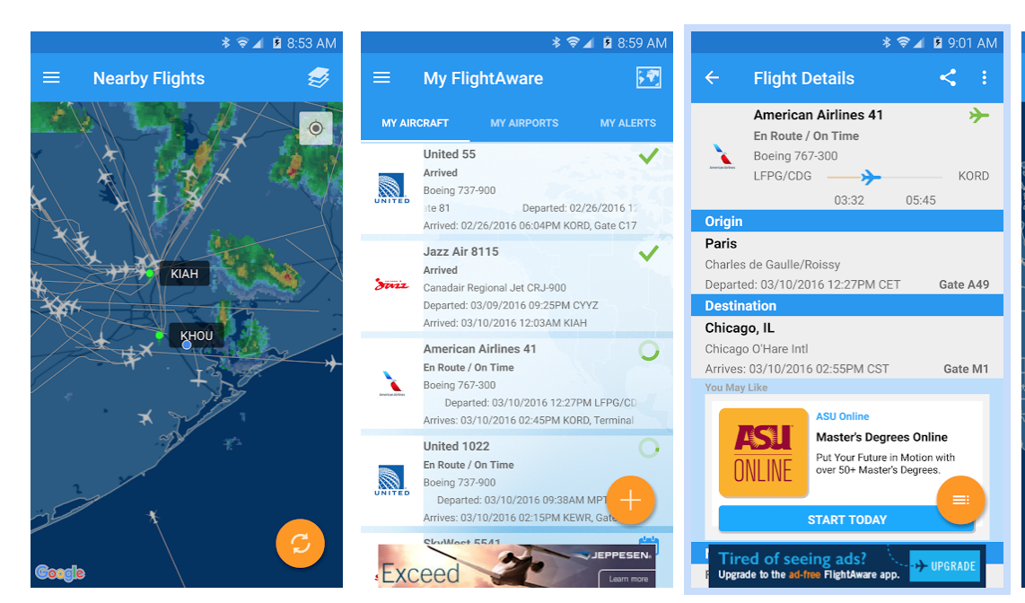 Hold styr på fly og forsinkelser på mobilen