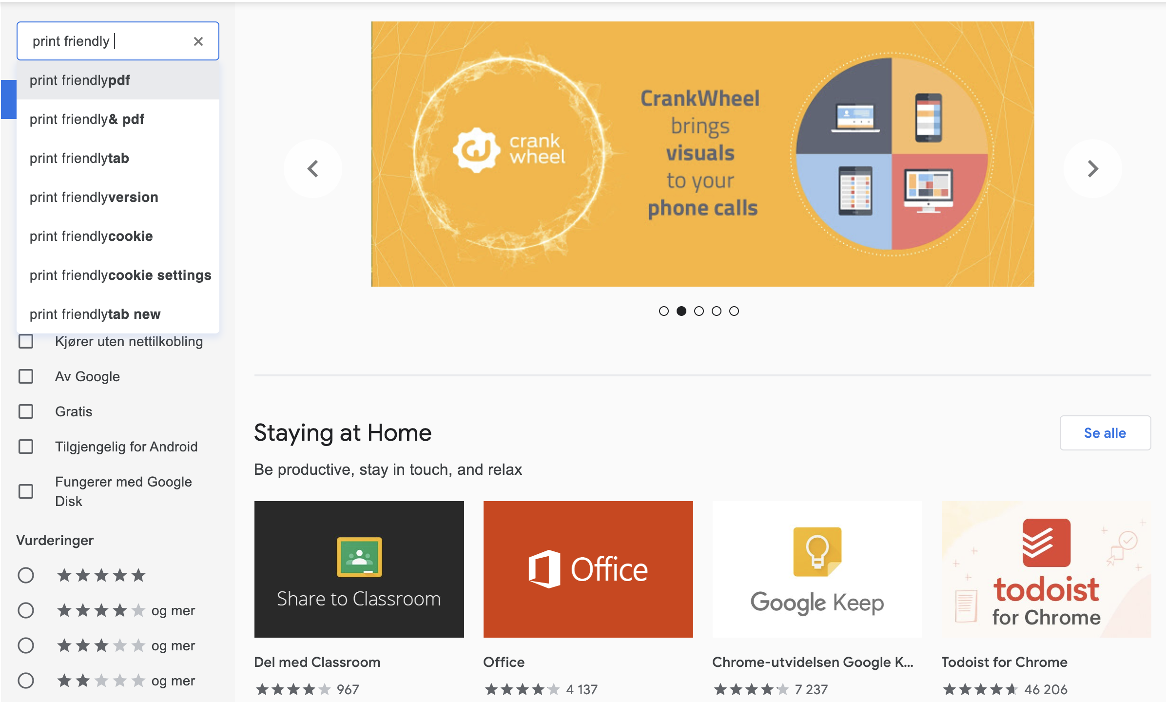 Extensions i Google Chrome
