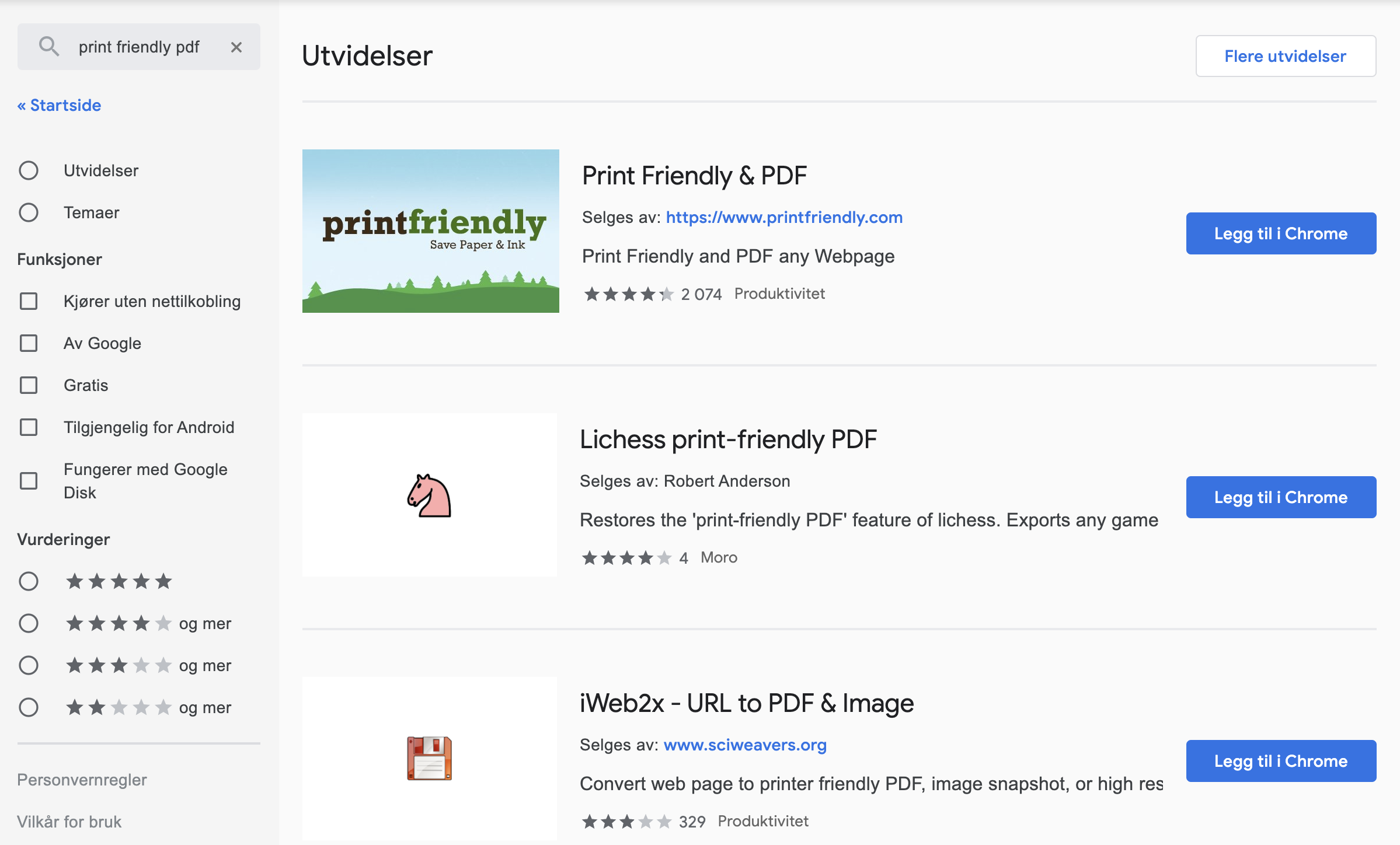 Extensions i Google Chrome