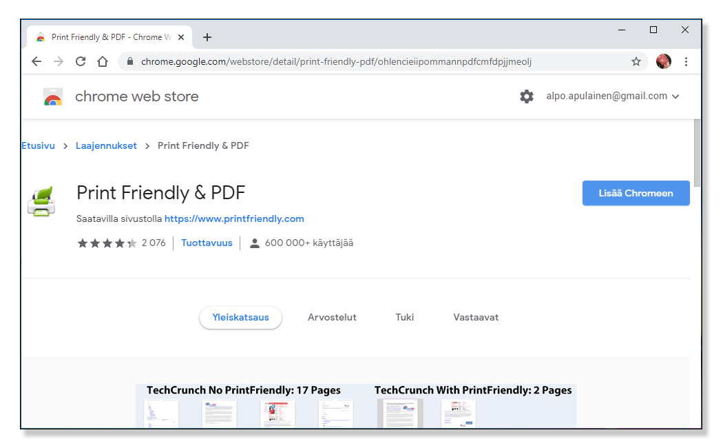 Google Chromen laajennukset extensions