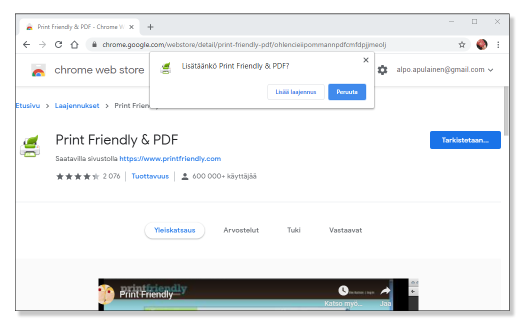 Google Chromen laajennukset extensions