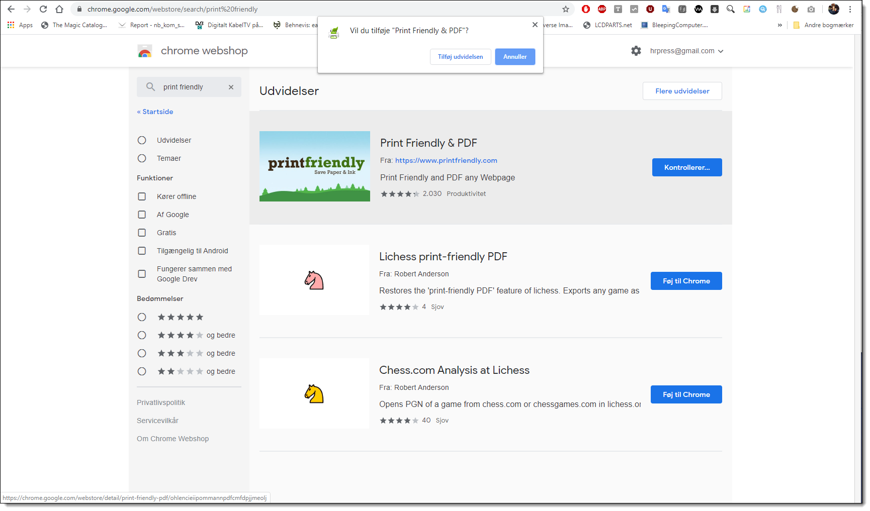 Extensions i Google Chrome
