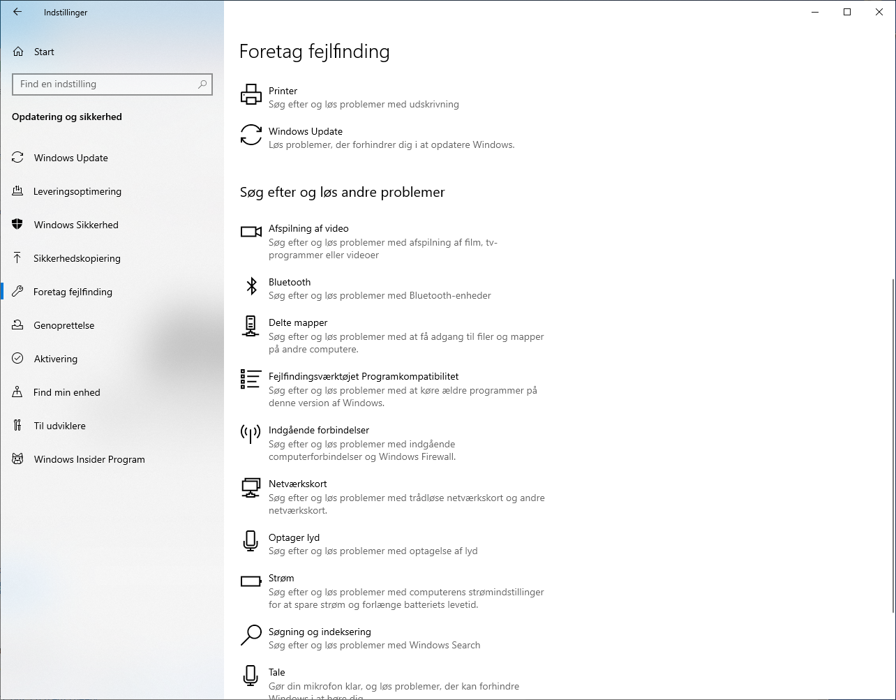 Find fejl i Windows 10