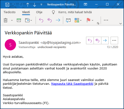Tietojenkalastelu, pankkihuijaus