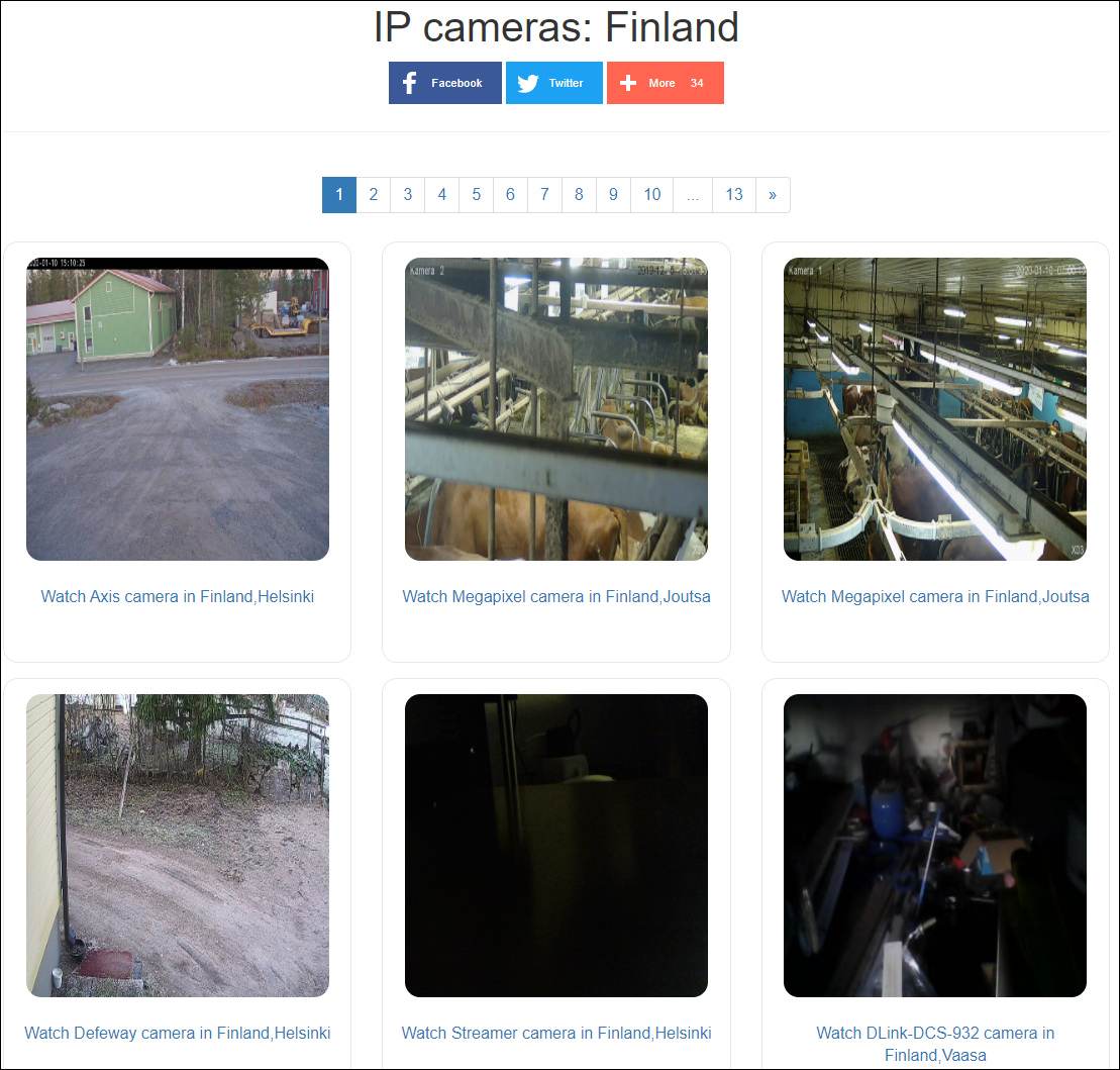 Verkkokameroita ja valvontakameroita