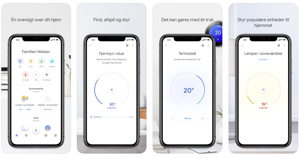 Google Home på mobiltelefon