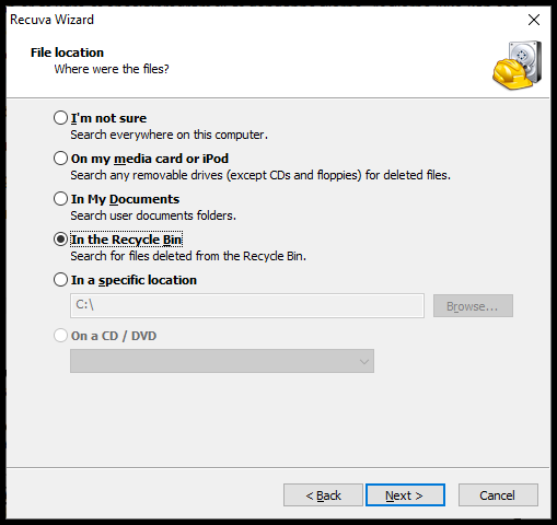 Återställ raderade filer