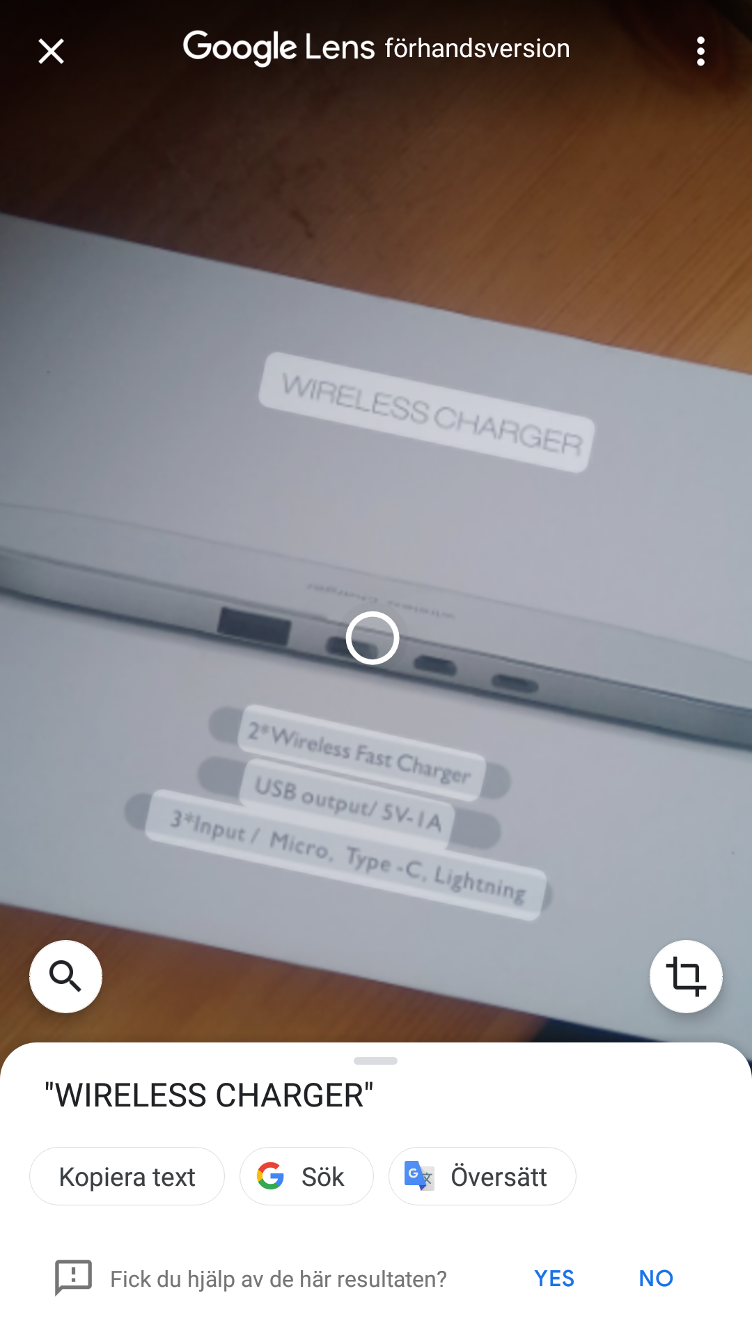 OCR i Google Foton Google Lens