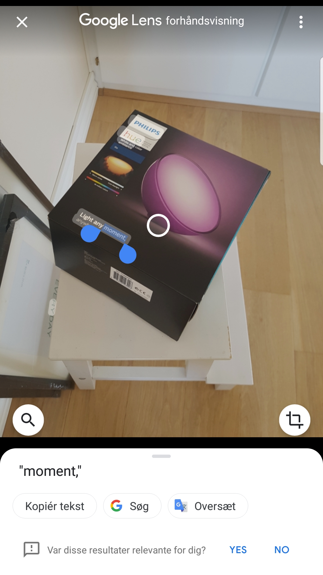 OCR i Google Foto Google Lens