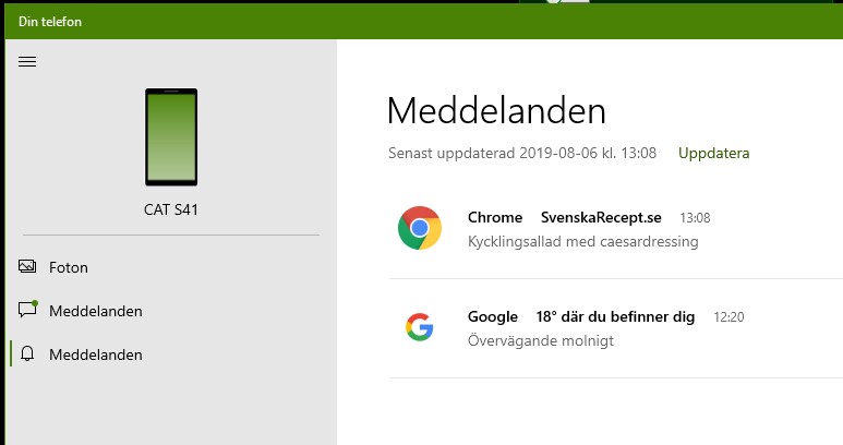 Your Phone Din Telefon Windows 10