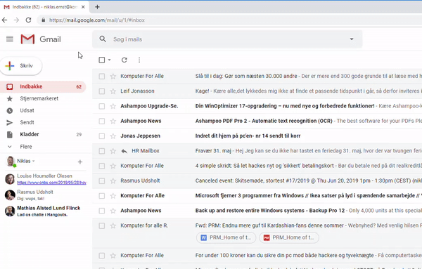 Søgning i Gmail