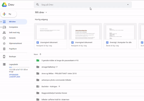 Avanceret søgning i Google Drev