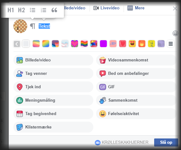 Formatering på Facebook