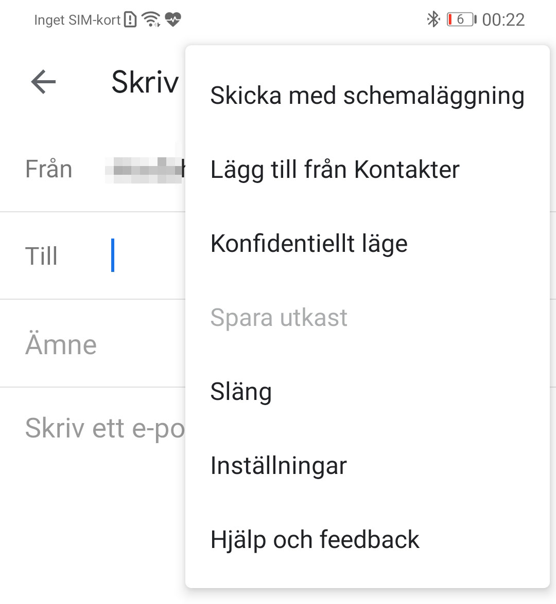 Skicka med schemaläggning i Gmail för Android.