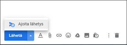 Ajoitusvalinta löytyy Lähetä-painikkeesta