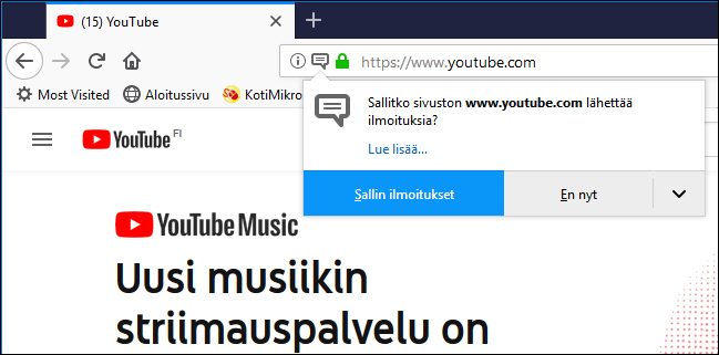 push-ilmoitukset Chromessa