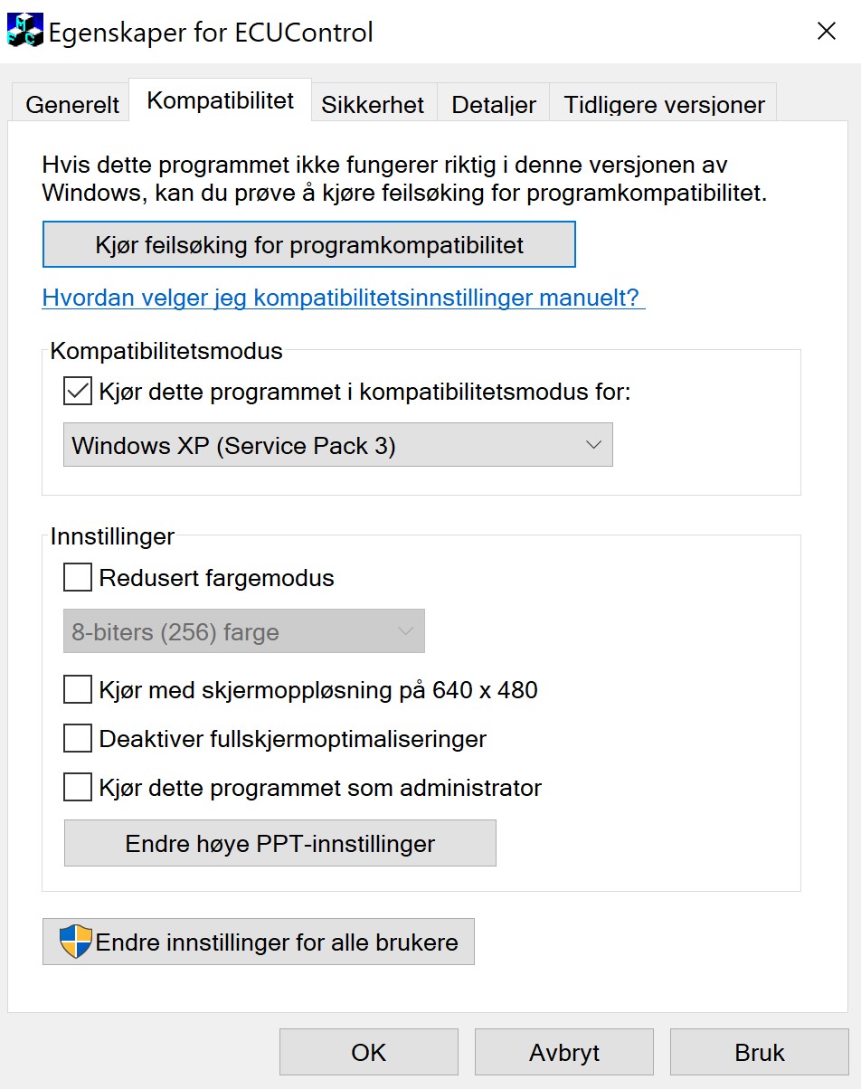 kompatibilitetsmodus