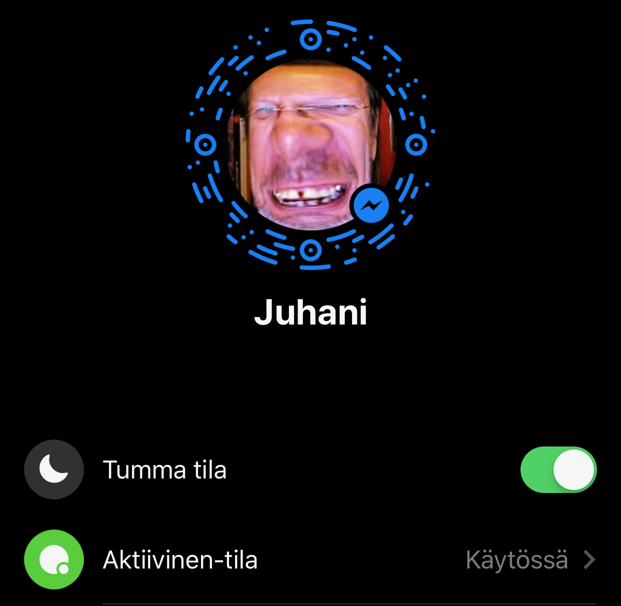 Ota tumma teema käyttöön.