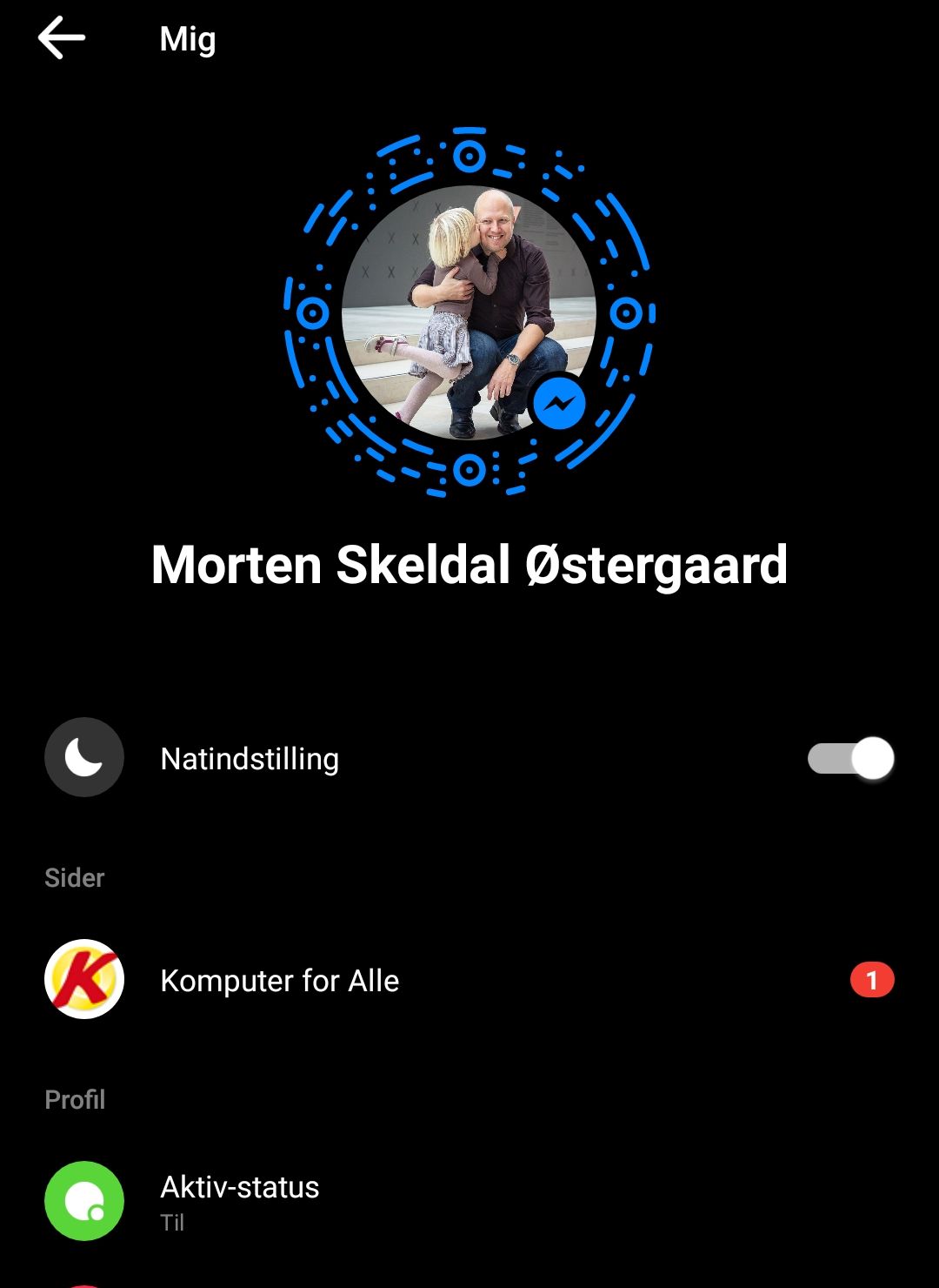 Slå så dark mode til ved at trække i den lille skyder.