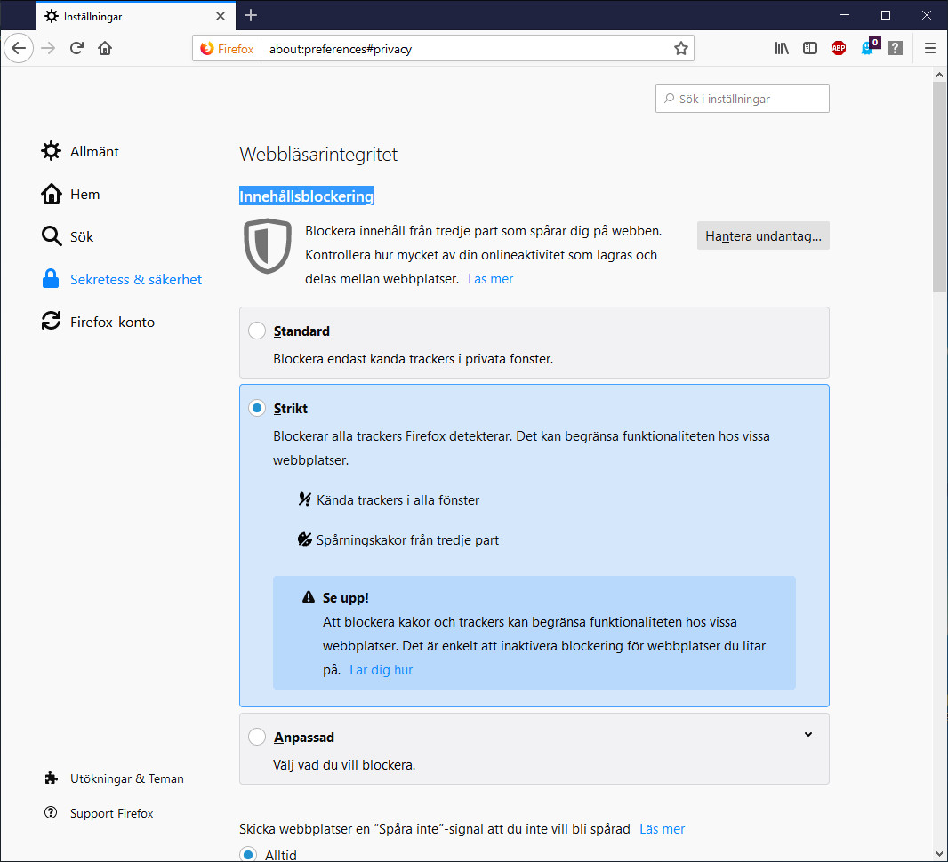 Mozilla Firefox webbläsare