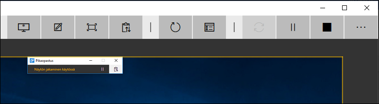 Pikaopastus-palkki kertoo, että etäyhteys on käytössä
