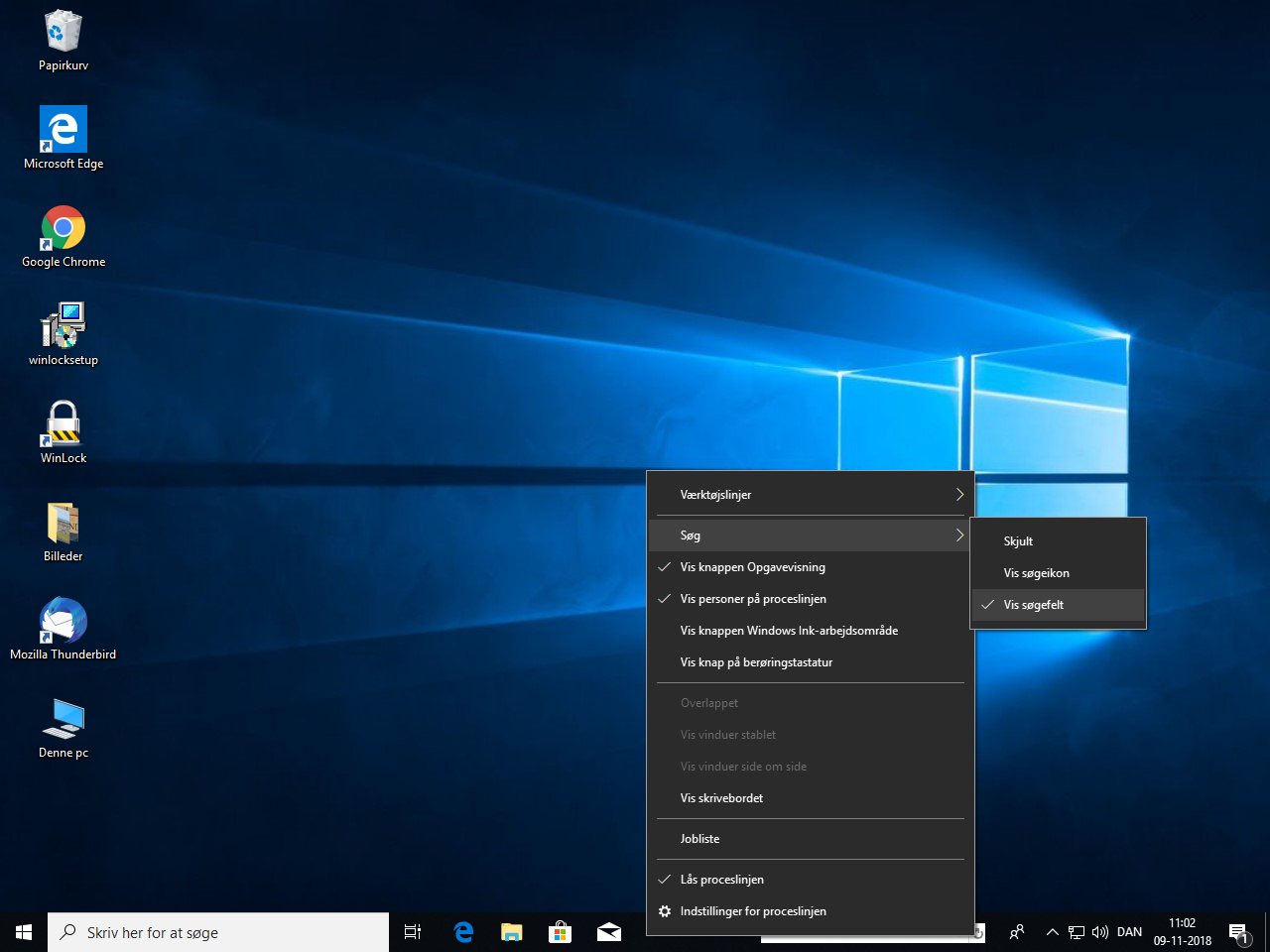Proceslinje Windows 10