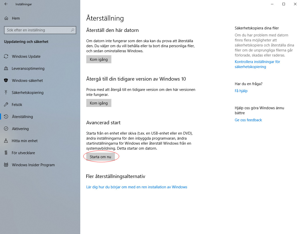 Felsäkert läge i Windows 10