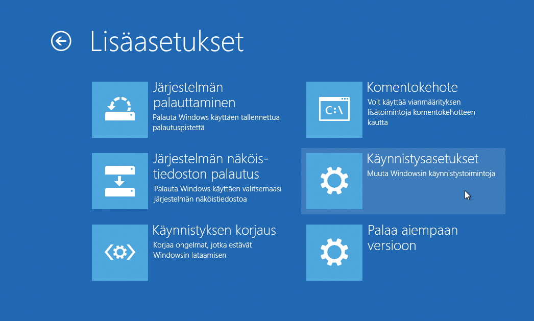 Windows 10:n vikasietotila