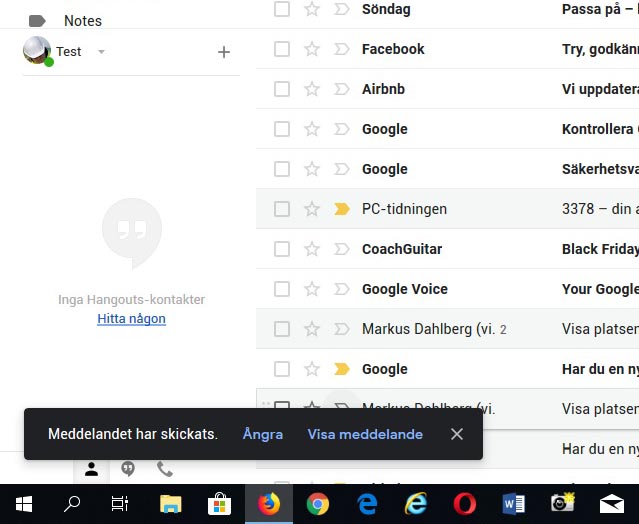Ångra skickat brev i Gmail.