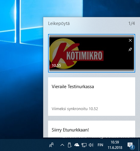 Windows 10:n leikepöytä