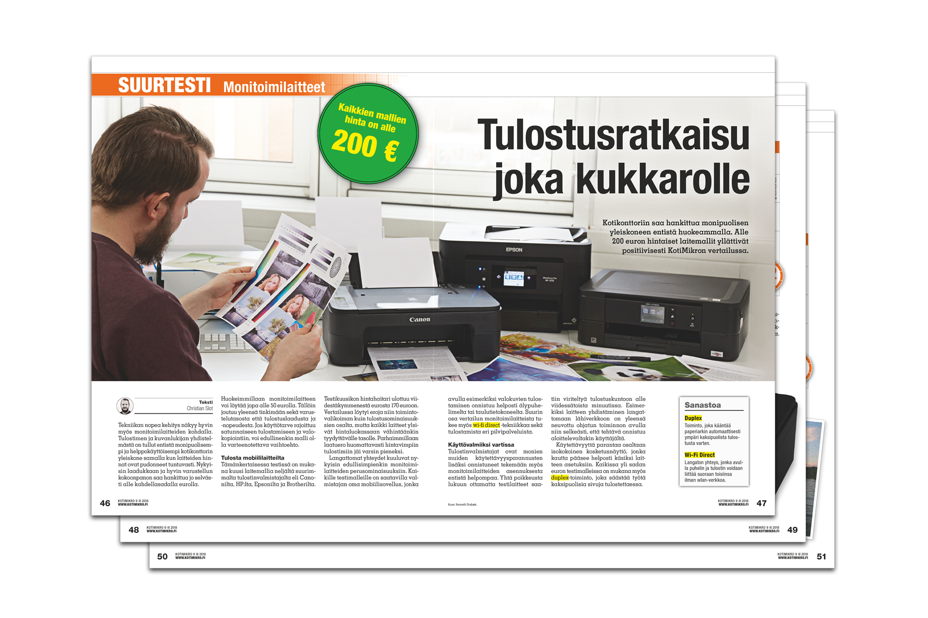 KotiMikron suurtestissä alle 200 euron monitoimitulostimet