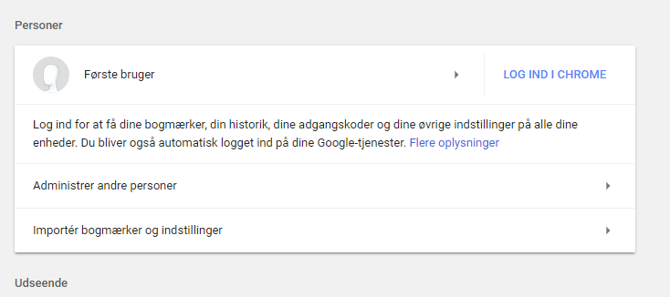 Sådan logger du ind i Google Chrome
