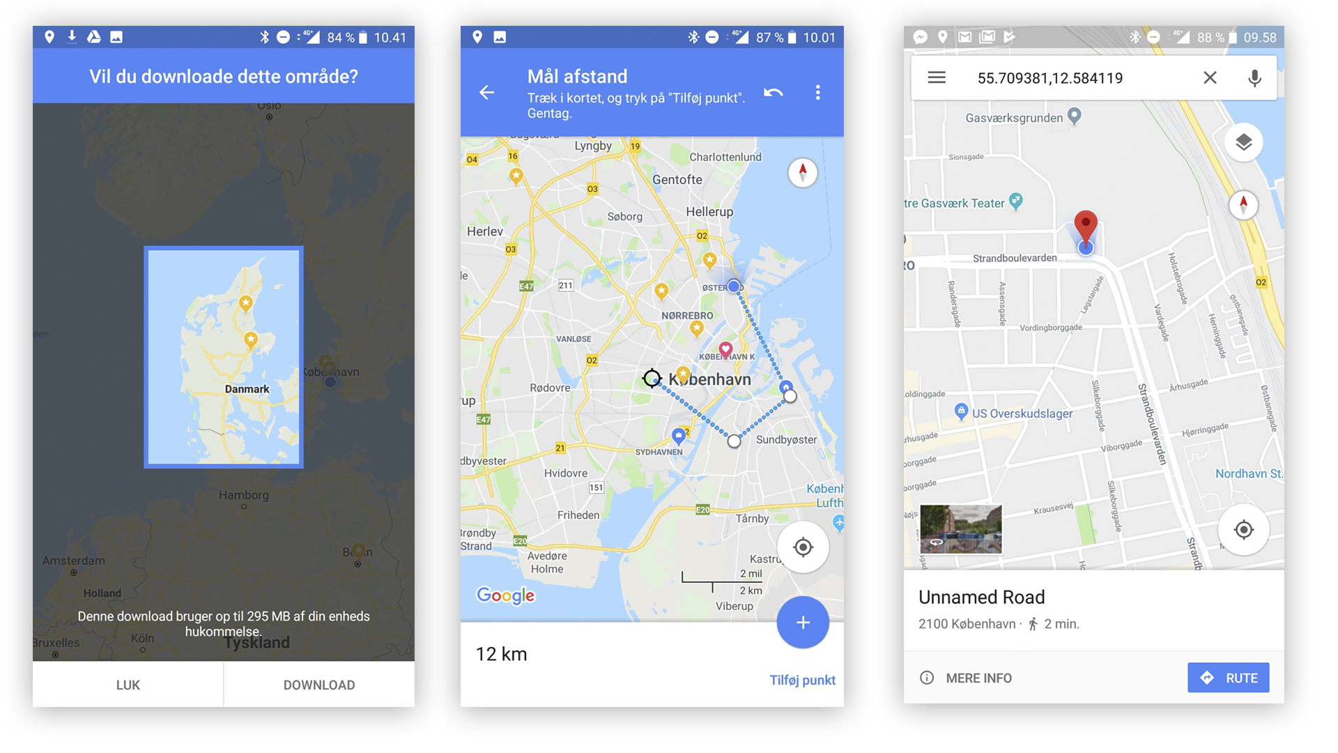 Mål afstande i Google Maps