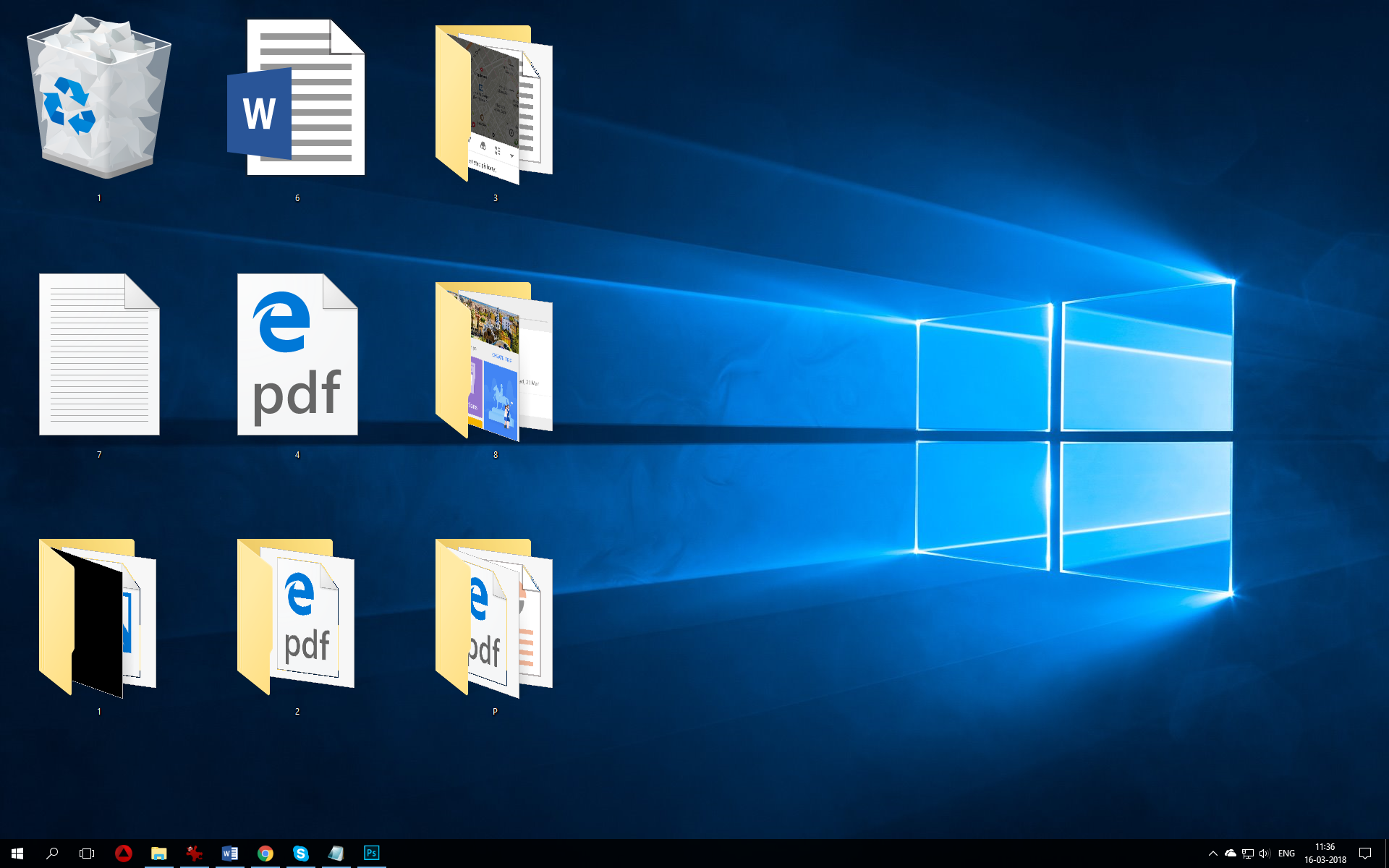 Stora ikoner på skrivbordet i Windows 10