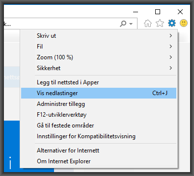 Lagre nedlastede filer i Internet Explorer 1