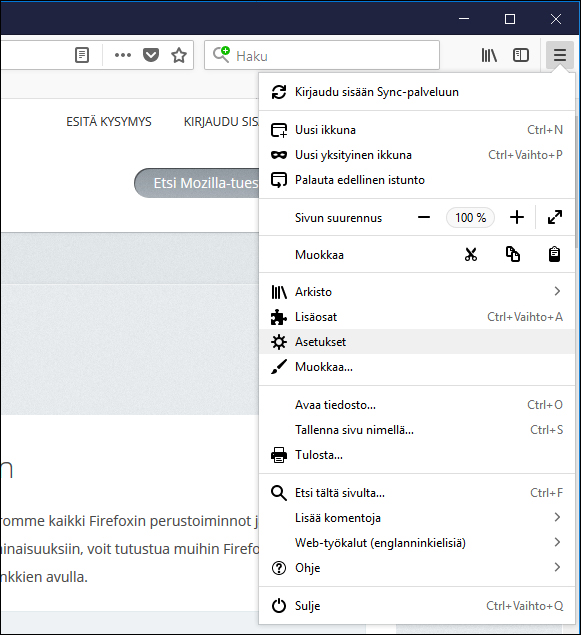Vaihda tallennuskansio: Firefox, kuva 1