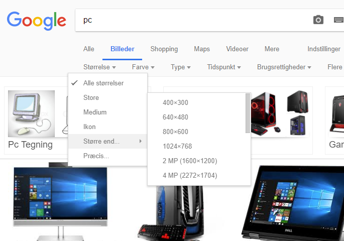 Billedsøgning i Google