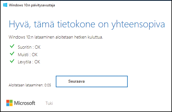 Windows 10:n päivitysavustaja – näin lataat viimeisimmän Windows 10 -version
