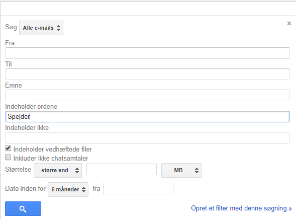 Smart søgning i Gmail.