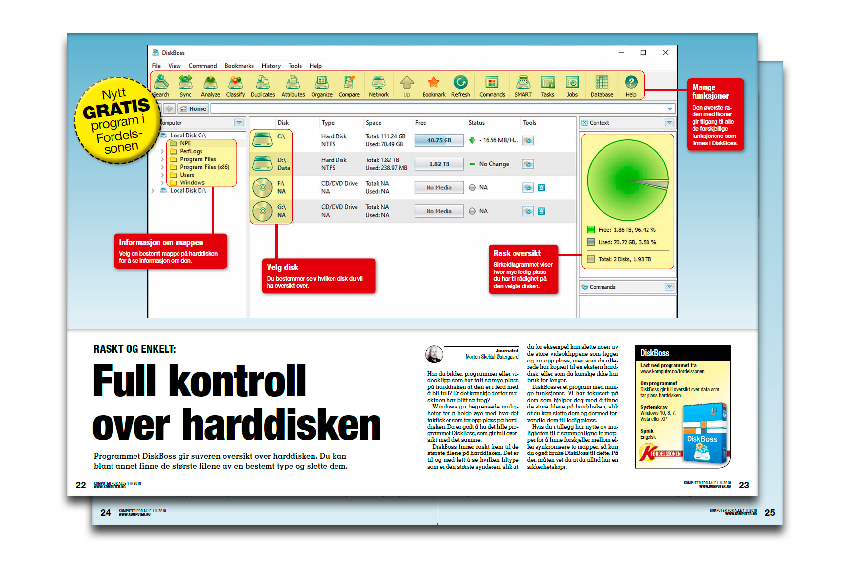 Få oversikt over harddisken