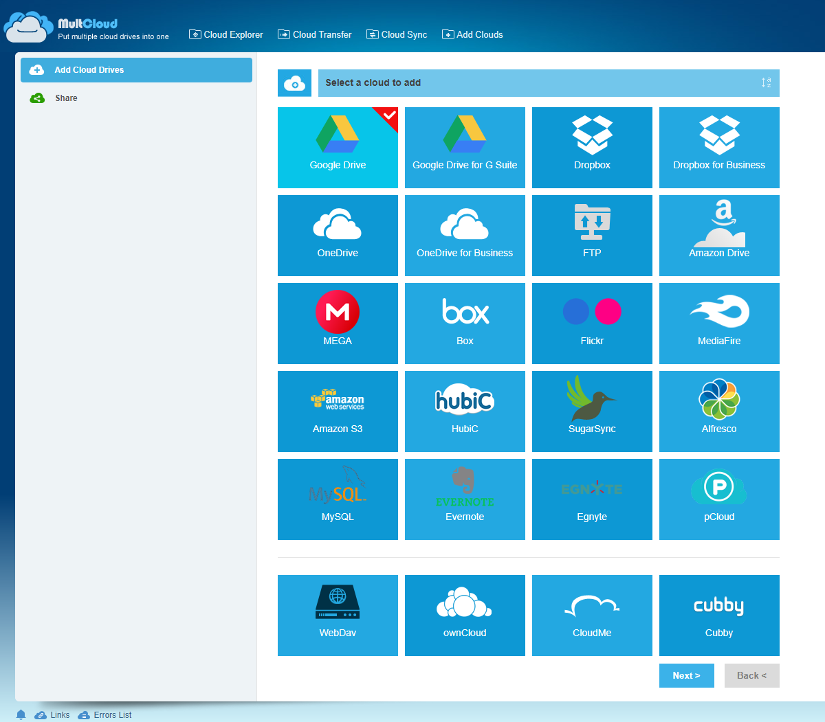 MultCloud kerää pilvivarastosi yhteen