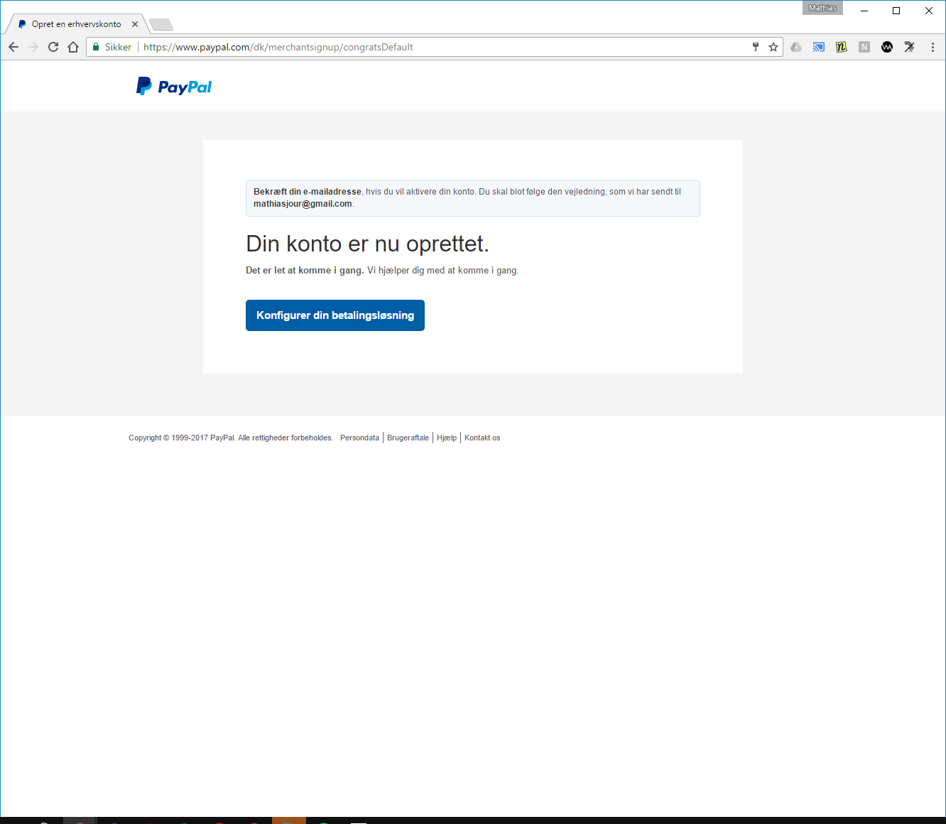 Sådan opretter du en erhvervskonto på Paypal.