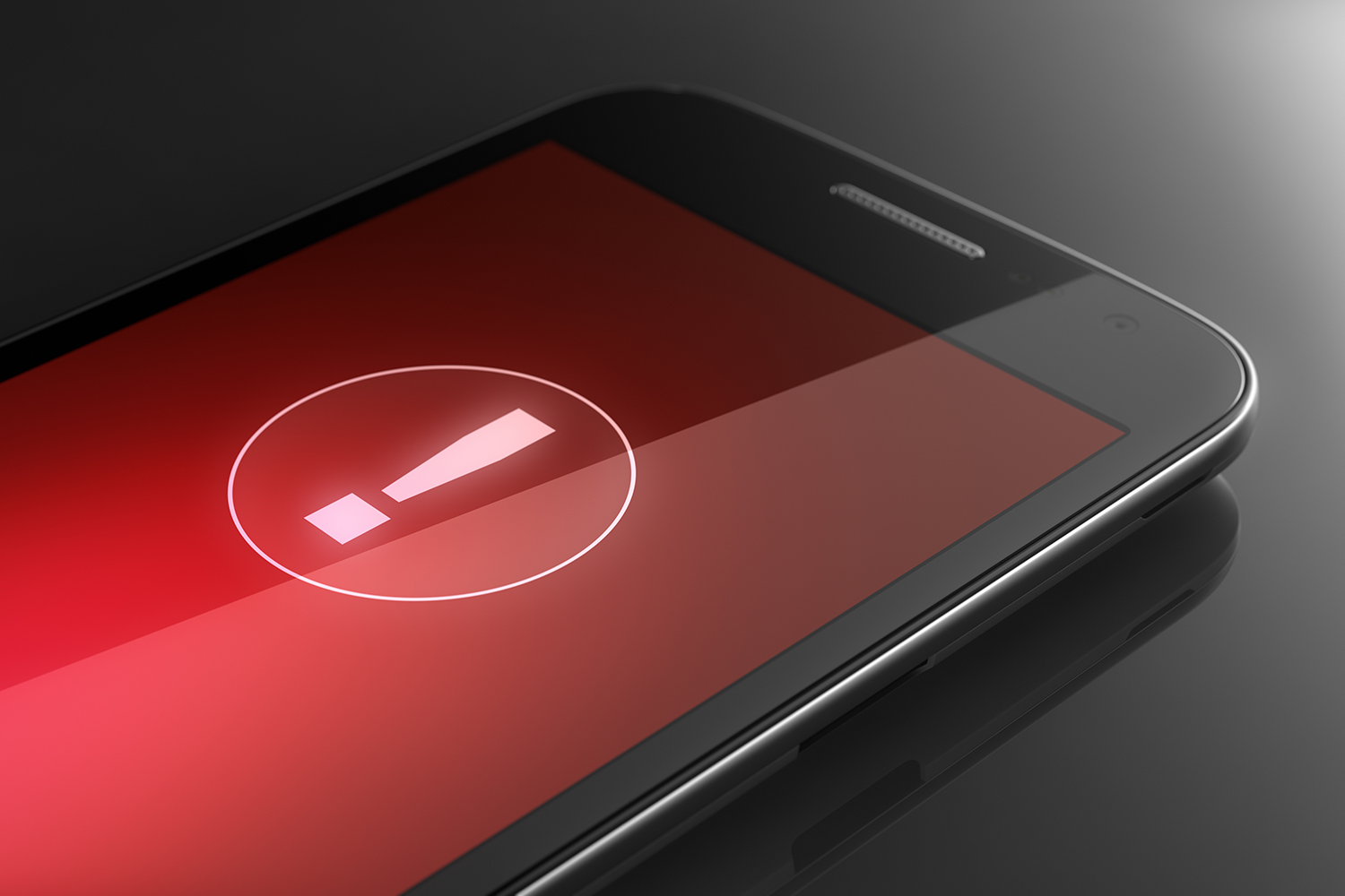 Varoitus puhelimen näytöllä