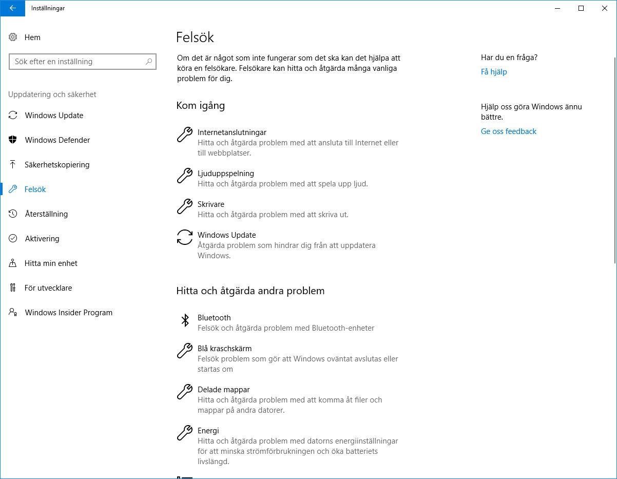Lös problem i Windows 10