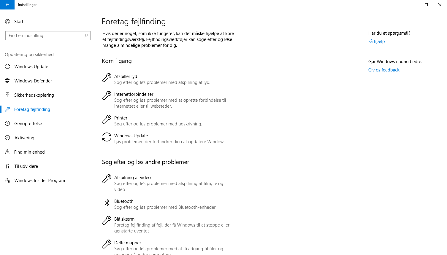 Windows 10 gjør feilsøkingen lettere