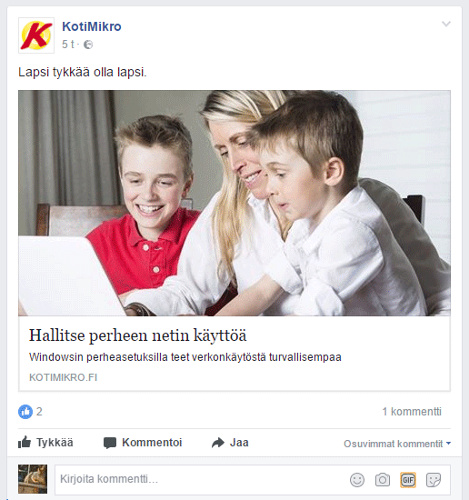 Höystä Facebook-kommenttiasi animaatiolla.