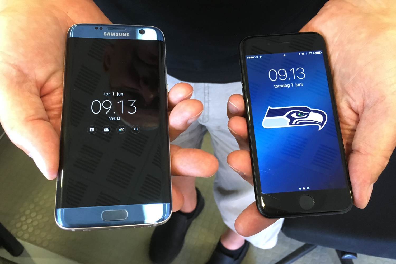 Galaxy S8 och iPhone 7